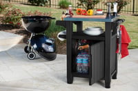 Masă laterală pentru grătar Keter BBQ Unity – grafit, blat din oțel inoxidabil, 70x54x90 cm, rezistentă la intemperii 6