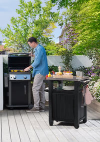 Masă laterală pentru grătar Keter BBQ Unity – grafit, blat din oțel inoxidabil, 70x54x90 cm, rezistentă la intemperii 5