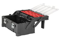 Cutie de scule Keter Cantilever Combo 22, 2 niveluri, 11 compartimente detașabile, încuietori metalice, negru/roșu 3