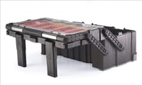 Cutie de scule Keter Cantilever Combo 22, 2 niveluri, 11 compartimente detașabile, încuietori metalice, negru/roșu 5