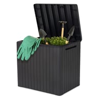 Úložný box Keter City Box, tmavosivý, 113 litrov, 55x44x57,8 cm, na balkón a do malých priestorov, s povrchom s efektom dreva 2