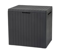 Úložný box Keter City Box, tmavosivý, 113 litrov, 55x44x57,8 cm, na balkón a do malých priestorov, s povrchom s efektom dreva 1