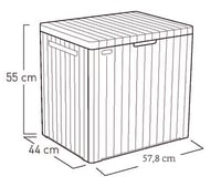 Úložný box Keter City Box, tmavosivý, 113 litrov, 55x44x57,8 cm, na balkón a do malých priestorov, s povrchom s efektom dreva 6