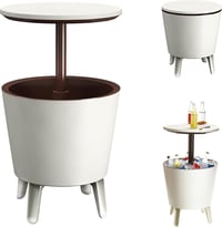 Keter Cool Bar rozkladací plastový kaviarenský stolík a barový pult, krémová/hnedá, 49,5 x 49,5 x 84,5 cm 8