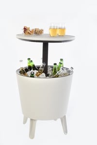 Keter Cool Bar kültéri hűtőpult 30 literes, 45 dobozos kerti bár asztal, 52x42x52 cm, barna 6