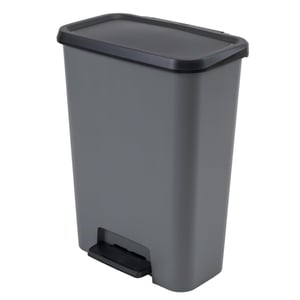 Coș de gunoi Keter Curver Compatta Duo 23L + 23L - Gri/Negru, recipient pentru colectare selectivă cu două compartimente