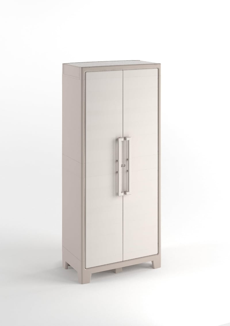 Vysoká plastová skriňa Keter Gulliver s 2 dverami - béžová - 80x44x182 cm