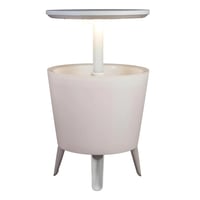Masă de bar frigorifică Keter Illuminated Cool Bar cu LED alb, capacitate 42 doze, masă laterală de grădină 49,5x49,5x57 cm, rezistentă la intemperii 1