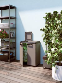 Keter Split Basic recyklačná skriňa, sivá/čierna, 68 x 39 x 85 cm, 220 litrov, plast, manuálne otváranie 4