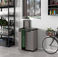 Keter Split Basic recyklačná skriňa, sivá/čierna, 68 x 39 x 85 cm, 220 litrov, plast, manuálne otváranie 2