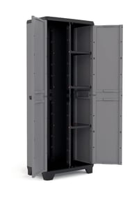 Keter Stilo ormar za odlaganje, 2 vrata, 3 police - tamnosiva/crna - 68x39x173 cm 3