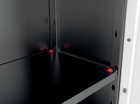 Úložná skriňa Keter STILO s 3 nastaviteľnými policami, 68x39x173 cm, sivá-čierna-červená, plastová, na skladovanie v garáži a kuchyni 7