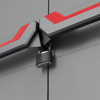 Úložná skriňa Keter STILO s 3 nastaviteľnými policami, 68x39x173 cm, sivá-čierna-červená, plastová, na skladovanie v garáži a kuchyni 6