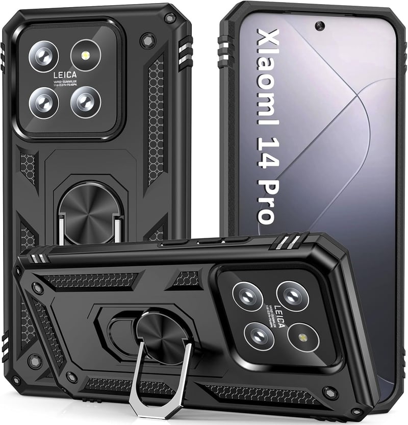 KETGII Xiaomi Mi 14 Pro Tok Ütésálló Fekete Tartóval