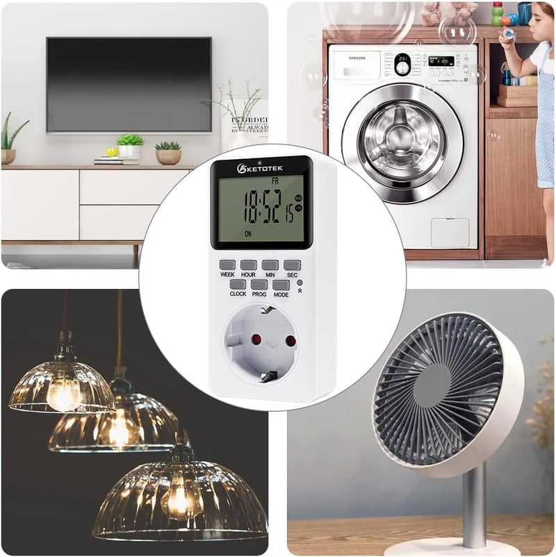 KETOTEK digitális programozható időzítő aljzat 16A 3600W energiatakarékos