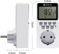 KETOTEK digitális programozható időzítő aljzat 16A 3600W energiatakarékos 8