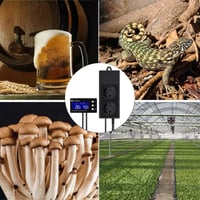 KETOTEK Digitális Termosztát Higrosztát Konnektor Nap/Éjjel Időzítővel, Hőmérséklet Páratartalom Szabályozó Szenzorral 230V Üvegházhoz Terrá 6