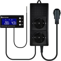 KETOTEK Digitális Termosztát Higrosztát Konnektor Nap/Éjjel Időzítővel, Hőmérséklet Páratartalom Szabályozó Szenzorral 230V Üvegházhoz Terrá 1