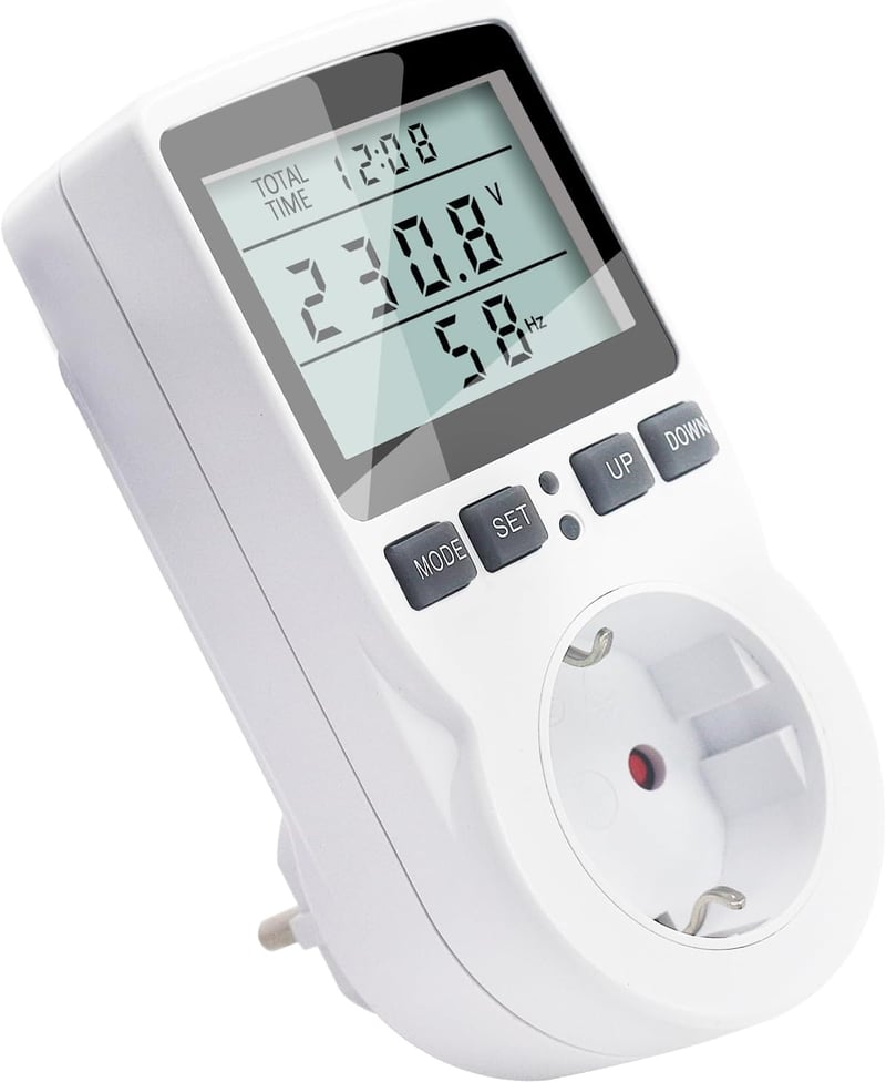 KETOTEK Energiafogyasztás Mérő Konnektor, Áramfogyasztás Mérő 11 Üzemmóddal, 3680W Teljesítménymérő LCD Kijelzővel