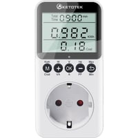KETOTEK Merač spotreby energie do zásuvky s LCD displejom, merač spotreby prúdu do domácnosti s ochranou proti preťaženiu 3680W 1