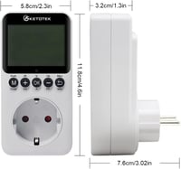 KETOTEK Energiamérő Konnektorba LCD Kijelzővel, Áramfogyasztás Mérő Otthonra Túlterhelés Védelemmel 3680W 7