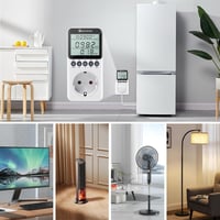 KETOTEK Energiamérő Konnektorba LCD Kijelzővel, Áramfogyasztás Mérő Otthonra Túlterhelés Védelemmel 3680W 6