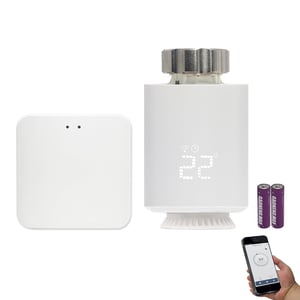 KETOTEK Inteligentný radiátorový termostat WiFi Zigbee štartovacia sada s Hubom, programovateľný regulátor kúrenia, kompatibilný s Alexa, aplikácia Smart Life