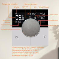 KETOTEK Smart WiFi Termosztát 16A Elektromos Padlófűtéshez Alexa Kompatibilis 6