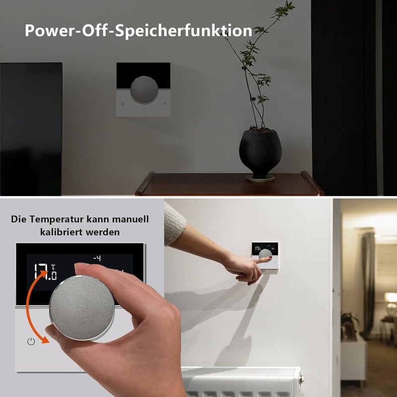 KETOTEK Smart WiFi Termosztát 16A Elektromos Padlófűtéshez Alexa Kompatibilis