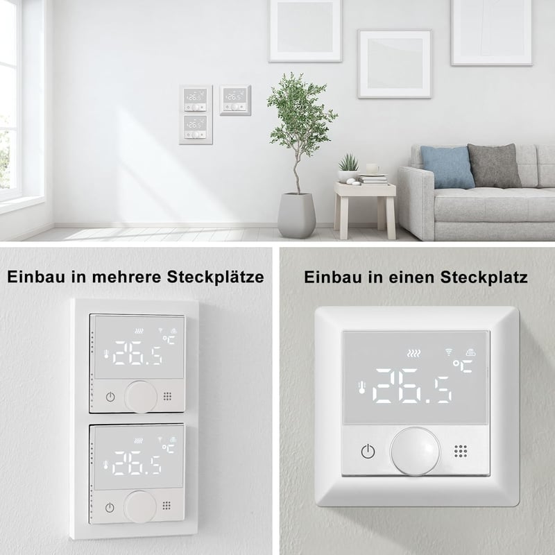 KETOTEK WiFi okos termosztát kazánhoz padlófűtéshez Alexa kompatibilis
