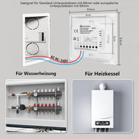 KETOTEK WiFi okos termosztát kazánhoz padlófűtéshez Alexa kompatibilis 3