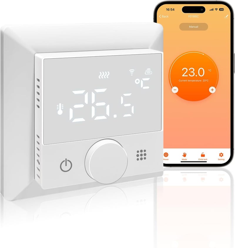KETOTEK WiFi okos termosztát kazánhoz padlófűtéshez Alexa kompatibilis