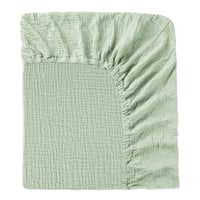 Kewlife Napínacia plachta do detskej postieľky 60x120-70x140 cm, 100% bavlnený mušelín, elastický lem, mäkká a priedušná, jarná zelená 1