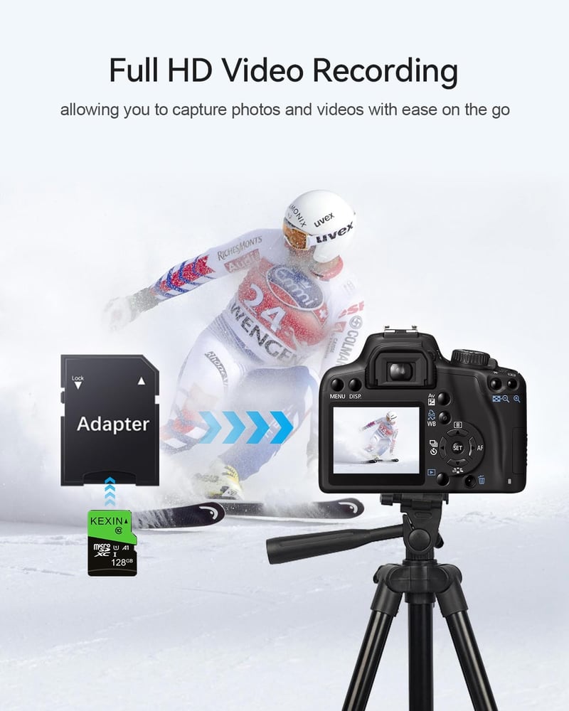 KEXIN 128GB Micro SD kártya 3 db A1 V30 U1 4K SD adapterrel