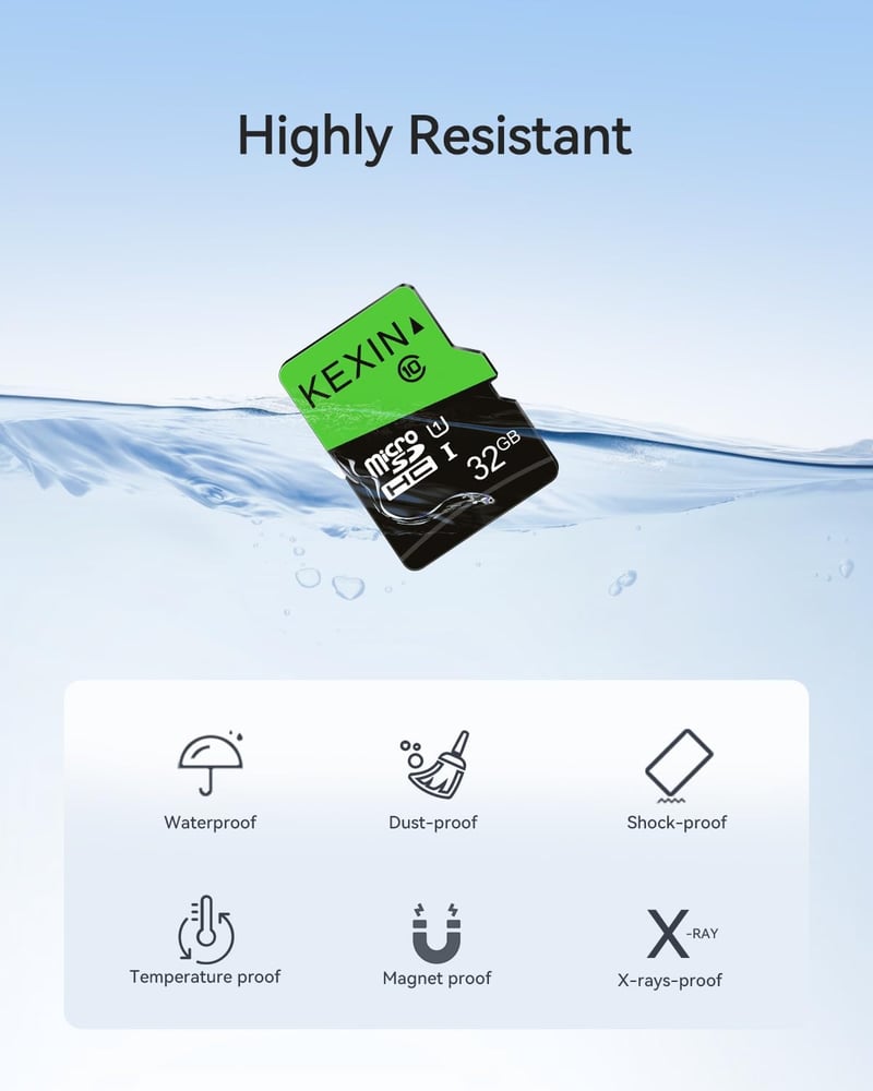 KEXIN 32GB Micro SD kártya 10 darab csomag SD adapterrel UHS-I C10 telefonhoz kamerához
