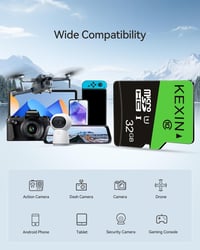 KEXIN 32GB Micro SD kártya 10 darab csomag SD adapterrel UHS-I C10 telefonhoz kamerához 2