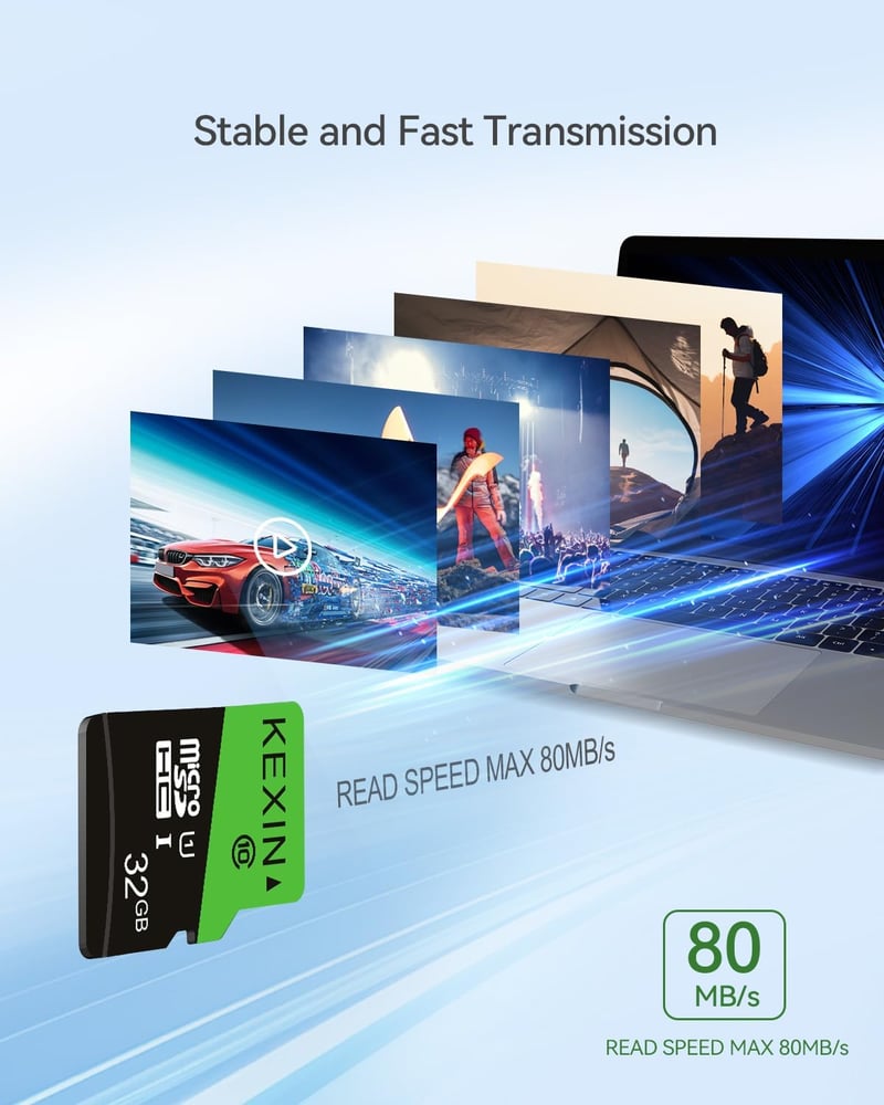 KEXIN 32GB Micro SD kártya 10 darab csomag SD adapterrel UHS-I C10 telefonhoz kamerához