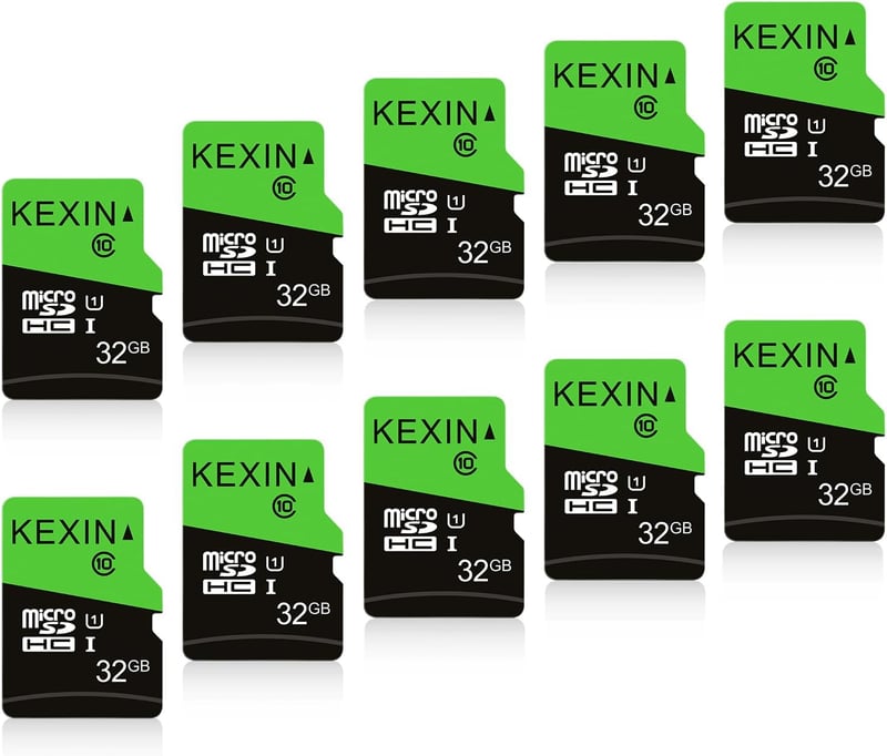 KEXIN 32GB Micro SD kártya 10 darab csomag SD adapterrel UHS-I C10 telefonhoz kamerához
