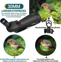 KEXWAXX Spektív 25-75x100mm - Vízálló IPX7 Távcső Vadászathoz, Sportlövészethez és Madármegfigyeléshez - FMC BAK4 Prizmás Fekete Állvánnyal  7