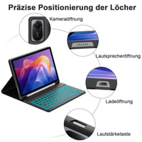 Xiaomi Redmi Pad 2 és Pad SE 11 colos billentyűzetes tok RGB háttérvilágítással - Fekete 5