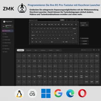 Keychron B1 Pro ultra tenká bezdrôtová klávesnica 2,4 GHz Bluetooth 5.2 75 % QWERTZ DE-ISO 800 mAh ZMK Mac Windows Linux Vintage modrá 5