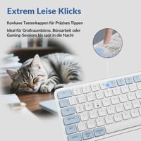Keychron B1 Pro ultra tenká bezdrôtová klávesnica 2,4 GHz Bluetooth 5.2 75 % QWERTZ DE-ISO 800 mAh ZMK Mac Windows Linux Vintage modrá 3