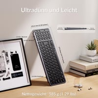 Bezdrôtová klávesnica Keychron B2 Pro, 96% ISO DE rozloženie, 2,4 GHz a Bluetooth, ultratenká, 1200 hodín výdrž batérie, ZMK/Launcher, Mac/Windows/Linux - vesmírna sivá 8