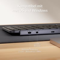Bezdrôtová klávesnica Keychron B2 Pro, 96% ISO DE rozloženie, 2,4 GHz a Bluetooth, ultratenká, 1200 hodín výdrž batérie, ZMK/Launcher, Mac/Windows/Linux - vesmírna sivá 3