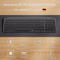 Bezdrôtová klávesnica Keychron B2 Pro, 96% ISO DE rozloženie, 2,4 GHz a Bluetooth, ultratenká, 1200 hodín výdrž batérie, ZMK/Launcher, Mac/Windows/Linux - vesmírna sivá 2