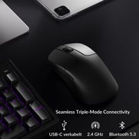 Bezdrôtová herná myš Keychron M3 Mini - PixArt 3950, 30000 DPI, 8000 Hz, Bluetooth 5.3, 55 g, Windows/macOS/Linux - Čierna 3