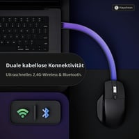 Bezdrôtová myš Keychron M6 Silent, 2,4 GHz a Bluetooth 5.3, 30000 DPI, snímač PixArt 3950, výdrž batérie 120 hodín, programovateľná herná myš pre PC, Mac, notebook – čierna 7
