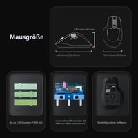 Bezdrôtová myš Keychron M6 Silent, 2,4 GHz a Bluetooth 5.3, 30000 DPI, snímač PixArt 3950, výdrž batérie 120 hodín, programovateľná herná myš pre PC, Mac, notebook – čierna 8