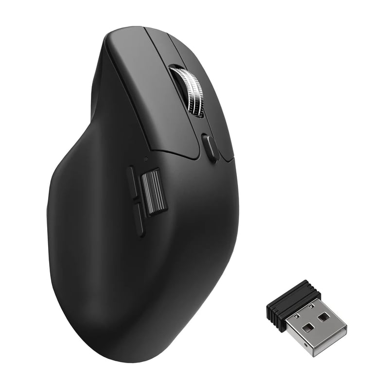 Bezdrôtová myš Keychron M6 Silent, 2,4 GHz a Bluetooth 5.3, 30000 DPI, snímač PixArt 3950, výdrž batérie 120 hodín, programovateľná herná myš pre PC, Mac, notebook – čierna
