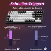 Bezdrôtová mechanická klávesnica Keychron Q3 HE, 80 % TKL ISO DE rozloženie, celokovové telo, 2,4 GHz, Rapid Trigger, QMK, magnetické spínače Gateron, Mac a Windows 4